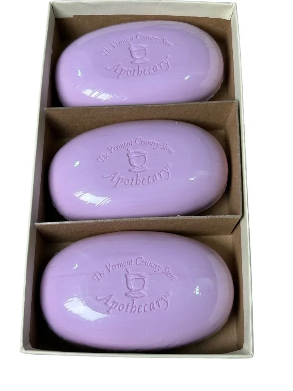 NEW The Vermont Country Store English Lavender Moisturizing Soap Set Of 3 Bars